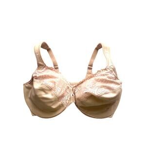 Glamorise Front-Closure WonderWire Bra Tan (Cafe) underwire unpadded lace 40F